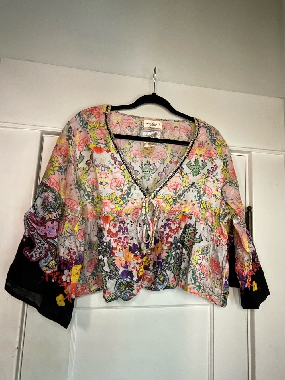 Natural Life Cotton Multicolor Floral Top NWT